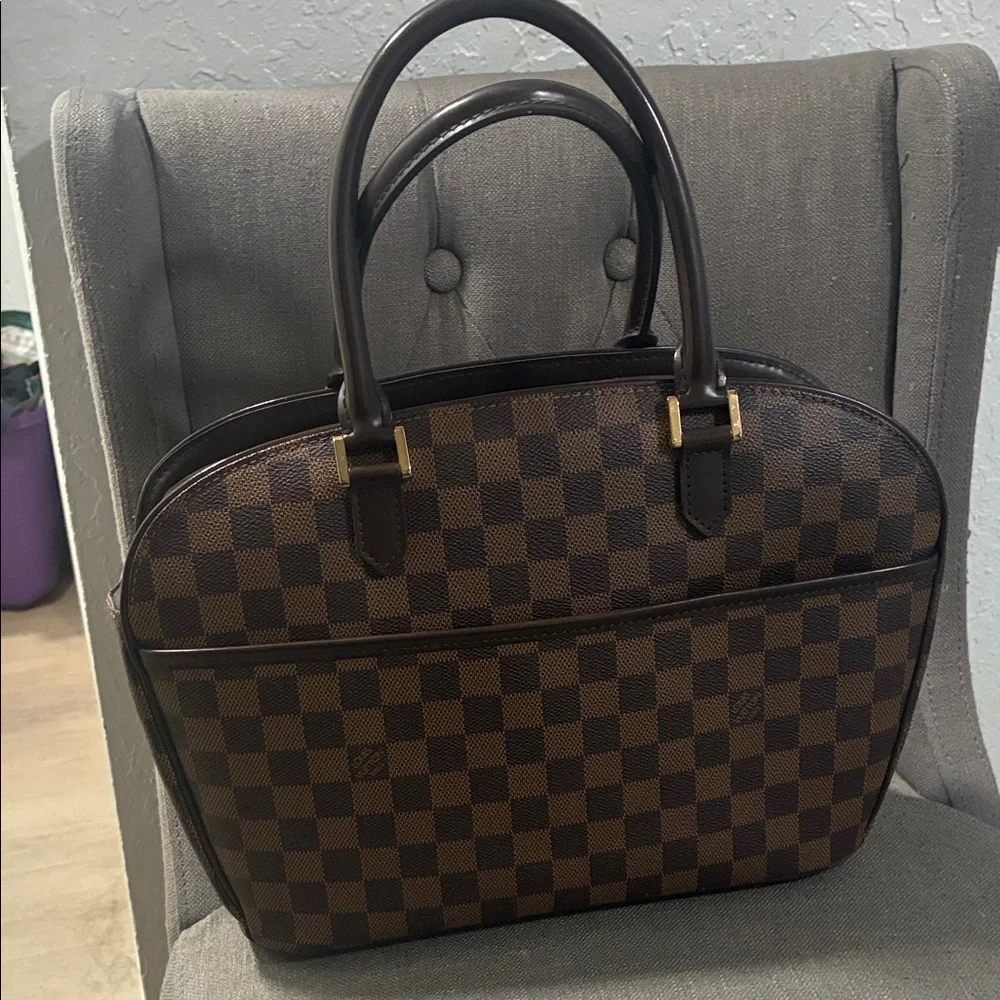 Louis Vuitton Brown Damier Ebene Sarria horizontal structured handbag